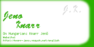 jeno knarr business card
